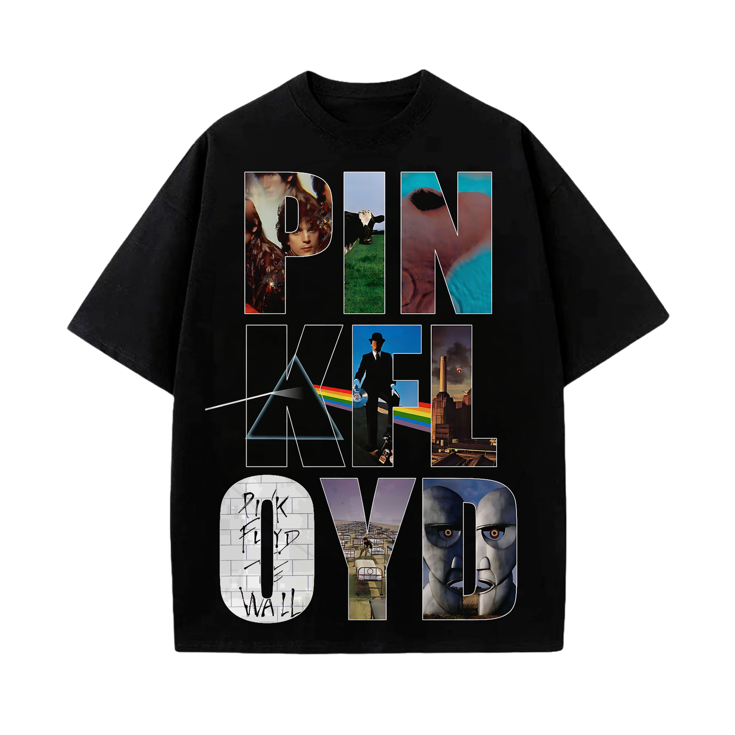 Camiseta Pink Floyd letras