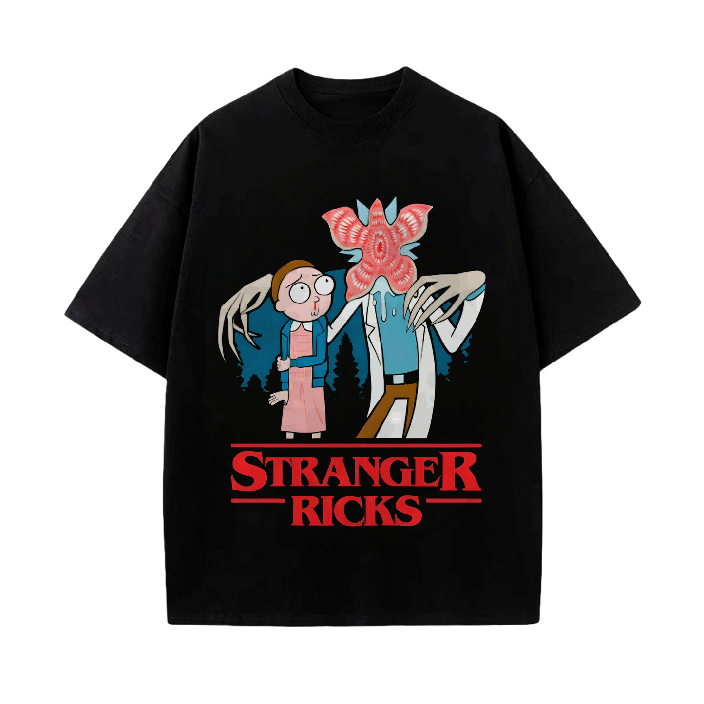 Camiseta Stranger things Rick y Morty
